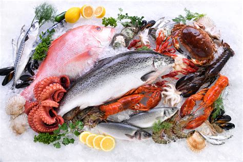 Fresh seafood .
